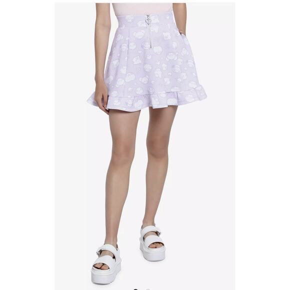 BT21 Chibi Tonal Zip Skirt Purple Scuba Skirt Women’s XL Hot Topic - Picture 1 of 7